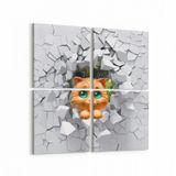 Olla 12724K4 Çocuk Odası Görseli 4 Parça 65x65 cm Kanvas Tablo
