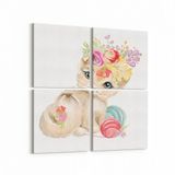 Olla 12727K4 Çocuk Odası Görseli 4 Parça 65x65 cm Kanvas Tablo