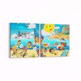 Olla 12749K2Y Çocuk Odası Görseli 2 Parça Yatay 65x30 cm Kanvas Tablo