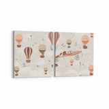 Olla 12753K2Y Çocuk Odası Görseli 2 Parça Yatay 65x30 cm Kanvas Tablo