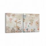 Olla 12754K2Y Çocuk Odası Görseli 2 Parça Yatay 65x30 cm Kanvas Tablo