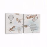 Olla 12756K2Y Çocuk Odası Görseli 2 Parça Yatay 65x30 cm Kanvas Tablo