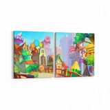 Olla 12768K2Y Çocuk Odası Görseli 2 Parça Yatay 65x30 cm Kanvas Tablo