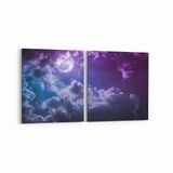 Olla 14650K2Y Gece Gökyüzü Görseli Kare 2 Parça Yatay 65x30 cm Kanvas Tablo