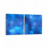 Olla 14651K2Y Gece Gökyüzü Görseli Kare 2 Parça Yatay 65x30 cm Kanvas Tablo