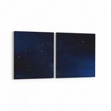 Olla 14653K2Y Gece Gökyüzü Görseli Kare 2 Parça Yatay 65x30 cm Kanvas Tablo