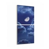 Olla 14655K2D Gece Gökyüzü Görseli Kare 2 Parça Dikey 30x65 cm Kanvas Tablo