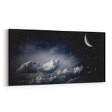 Olla 14658YD Gece Gökyüzü Görseli Yatay Dar 60x30 cm Kanvas Tablo