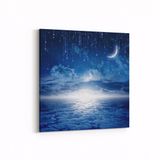 Olla 14660K Gece Gökyüzü Görseli Kare 25x25 cm Kanvas Tablo