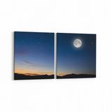 Olla 14662K2Y Gece Gökyüzü Görseli Kare 2 Parça Yatay 65x30 cm Kanvas Tablo