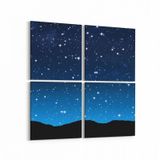 Olla 14667K4 Gece Gökyüzü Görseli Kare 4 Parça 65x65 cm Kanvas Tablo