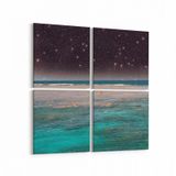 Olla 14671K4 Gece Gökyüzü Görseli Kare 4 Parça 65x65 cm Kanvas Tablo