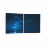 Olla 14679K2Y Gece Gökyüzü Görseli Kare 2 Parça Yatay 65x30 cm Kanvas Tablo
