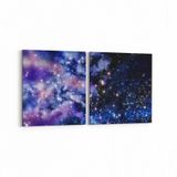 Olla 14680K2Y Gece Gökyüzü Görseli Kare 2 Parça Yatay 65x30 cm Kanvas Tablo