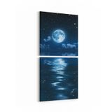 Olla 14682K2D Gece Gökyüzü Görseli Kare 2 Parça Dikey 30x65 cm Kanvas Tablo