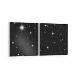 Olla 14684K2Y Gece Gökyüzü Görseli Kare 2 Parça Yatay 65x30 cm Kanvas Tablo