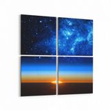 Olla 14685K4 Gece Gökyüzü Görseli Kare 4 Parça 65x65 cm Kanvas Tablo