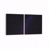 Olla 14688K2Y Gece Gökyüzü Görseli Kare 2 Parça Yatay 65x30 cm Kanvas Tablo