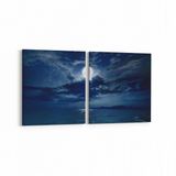 Olla 14690K2Y Gece Gökyüzü Görseli Kare 2 Parça Yatay 65x30 cm Kanvas Tablo