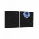 Olla 14699K2Y Gece Gökyüzü Görseli Kare 2 Parça Yatay 65x30 cm Kanvas Tablo