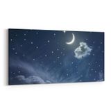 Olla 14711YD Gece Gökyüzü Görseli Yatay Dar 60x30 cm Kanvas Tablo