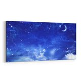 Olla 14718YD Gece Gökyüzü Görseli Yatay Dar 60x30 cm Kanvas Tablo