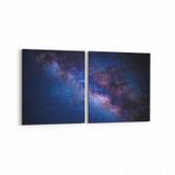 Olla 14719K2Y Gece Gökyüzü Görseli Kare 2 Parça Yatay 65x30 cm Kanvas Tablo