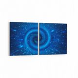 Olla 14730K2Y Gece Gökyüzü Görseli Kare 2 Parça Yatay 65x30 cm Kanvas Tablo