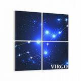 Olla 14743K4 Gece Gökyüzü Görseli Kare 4 Parça 65x65 cm Kanvas Tablo