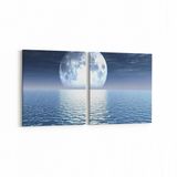 Olla 14756K2Y Gece Gökyüzü Görseli Kare 2 Parça Yatay 65x30 cm Kanvas Tablo