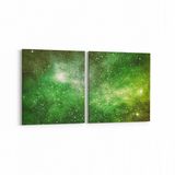 Olla 14761K2Y Gece Gökyüzü Görseli Kare 2 Parça Yatay 65x30 cm Kanvas Tablo