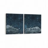 Olla 14775K2Y Gece Gökyüzü Görseli Kare 2 Parça Yatay 65x30 cm Kanvas Tablo