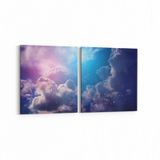 Olla 14776K2Y Gece Gökyüzü Görseli Kare 2 Parça Yatay 65x30 cm Kanvas Tablo