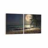 Olla 14780K2Y Gece Gökyüzü Görseli Kare 2 Parça Yatay 65x30 cm Kanvas Tablo