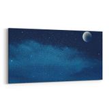 Olla 14791YD Gece Gökyüzü Görseli Yatay Dar 60x30 cm Kanvas Tablo