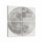 Olla 14794K4 Gece Gökyüzü Görseli Kare 4 Parça 65x65 cm Kanvas Tablo