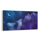 Olla 14797YD Gece Gökyüzü Görseli Yatay Dar 60x30 cm Kanvas Tablo