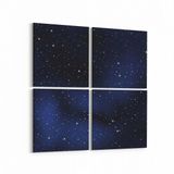 Olla 14810K4 Gece Gökyüzü Görseli Kare 4 Parça 65x65 cm Kanvas Tablo