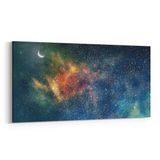 Olla 14822YD Gece Gökyüzü Görseli Yatay Dar 60x30 cm Kanvas Tablo