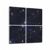 Olla 14840K4 Gece Gökyüzü Görseli Kare 4 Parça 65x65 cm Kanvas Tablo