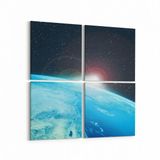 Olla 14841K4 Gece Gökyüzü Görseli Kare 4 Parça 65x65 cm Kanvas Tablo