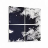 Olla 14846K4 Gece Gökyüzü Görseli Kare 4 Parça 65x65 cm Kanvas Tablo