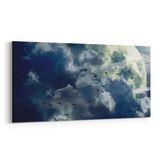 Olla 14853YD Gece Gökyüzü Görseli Yatay Dar 60x30 cm Kanvas Tablo