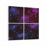 Olla 14855K4 Gece Gökyüzü Görseli Kare 4 Parça 65x65 cm Kanvas Tablo