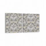 Olla 14950K2Y Geometrik Desen Görseli Kare 2 Parça Yatay 65x30 cm Kanvas Tablo