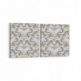 Olla 14951K2Y Geometrik Desen Görseli Kare 2 Parça Yatay 65x30 cm Kanvas Tablo