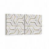 Olla 14952K2Y Geometrik Desen Görseli Kare 2 Parça Yatay 65x30 cm Kanvas Tablo