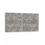 Olla 14954K2Y Geometrik Desen Görseli Kare 2 Parça Yatay 65x30 cm Kanvas Tablo