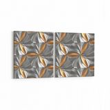 Olla 14958K2Y Geometrik Desen Görseli Kare 2 Parça Yatay 65x30 cm Kanvas Tablo