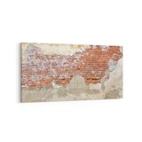 Olla 17451YD Taş/Tuğla Görseli Yatay Dar Kanvas Tablo, Ölçü 100X50